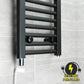 700mm x 600mm Straight Matt Black Electric Pre-Filled Heated Towel Rail Radiator