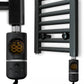 Small 400mm x 800mm Straight Matt Black Electric Pre-Filled Heated Towel Rail Radiator