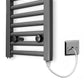 500mm x 1000mm  Anthracite Grey Electric Pre-Filled Heated Towel Rail Radiator