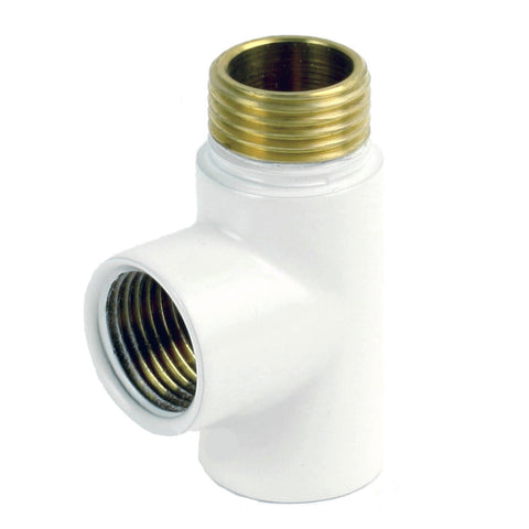 15mm White T Piece Connector for Dual Fuel Kits