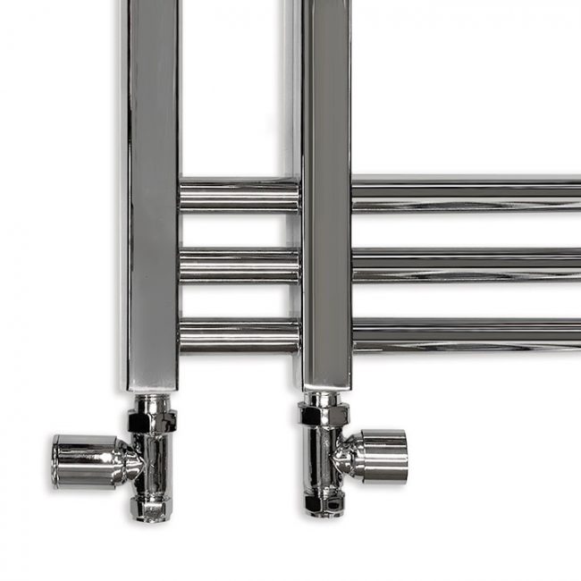 Small 500mm x 900mm Sydney Chrome Designer Heated Towel Rail Radiator