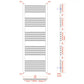 350mm x 1400mm Straight Matt Black Heated Towel Rail Radiator