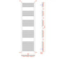 Dual Fuel 500 x 1800mm Matt Black Curved Heated Towel Rail  22mm Tube- (incl. Valves + Electric Heating Kit)