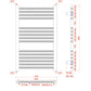 Small 500mm x 800mm Shiny Gold Heated Towel Rail Radiator