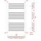 700mm x 800mm Anthracite Grey Heated Towel Rail Radiator 