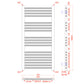 350mm x 1000mm Dual Fuel Matt Black Heated Towel Rail Radiator 