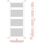 technical drawing radiator 1200mm 