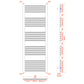 technical drawing radiator 1400mm