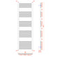 Dual Fuel 400mm x 1600mm Straight Matt Matt Black Heated Towel Rail - (incl. Valves + Electric Heating Kit)