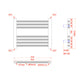 Dual Fuel 600mm x 400mm Straight Matt Matt Black Heated Towel Rail - (incl. Valves + Electric Heating Kit)