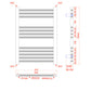 Small Dual Fuel 500mm x 700mm Matt Matt Black Curved Heated Towel Rail - (incl. Valves + Electric Heating Kit)