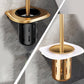 Gold Toilet Brush Holder with White Detail 
