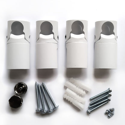 White UNIVERSAL Clamp brackets Heated towel RAIL radiator Flat Or Curved (19mm, 22mm, 25mm)