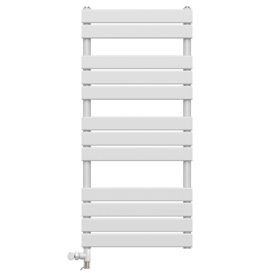 500 x 1200mm Flat Panel White Dual Fuel Panel Towel Rail Radiator