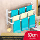 White Wall Mounted Bathroom Towel Rack Storage Organizer - Adjustable Width 30-80cm 