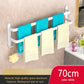 White Wall Mounted Bathroom Towel Rack Storage Organizer - Adjustable Width 30-80cm 