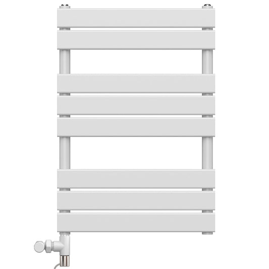550 x 800mm Flat Panel White Dual Fuel Panel Towel Rail Radiator