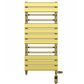 500 x 1000mm Dual Fuel Designer Flat Gold Towel Rail Radiator with Towel Holders 