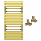 500mm Wide  x 1000 mm High Designer Flat Gold Heated Towel Rail Radiator With Towel Holders