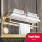 Gold Luxury Wall Mounted Towel Rail Holder - Bathroom Rack Shelf with Adjustable Hooks 