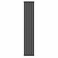 Designer 300mm x 1600mm Black Vertical Double Column Radiator, 3291 BTU