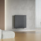 Designer 660mm x 600mm Anthracite Gray Horizontal Single Column Radiator, 1535 BTU