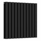 Designer 660mm x 600mm Black Horizontal Double Column Radiator, 2851 BTU