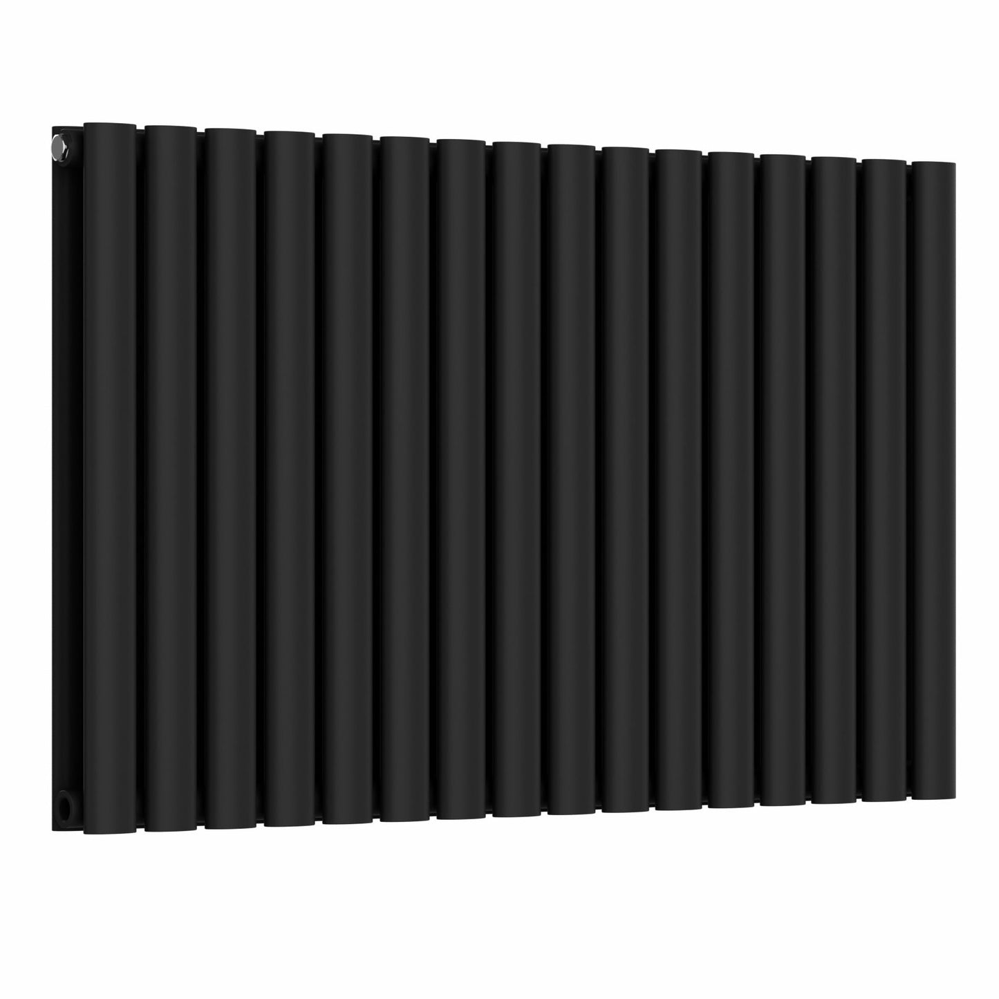 Designer 960mm x 600mm Black Horizontal Double Column Radiator, 4147 BTU