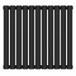 Designer 660mm x 600mm Black Horizontal Single Column Radiator, 1535 BTU