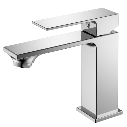Elegant Geometric Chrome Brass Bathroom Tap KPY-1273573C