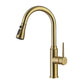 Stainless Steel Kitchen Faucet 360 Flexible Pull Out Hose Dual Spray Gold Tap Mixer Model KPY-30215