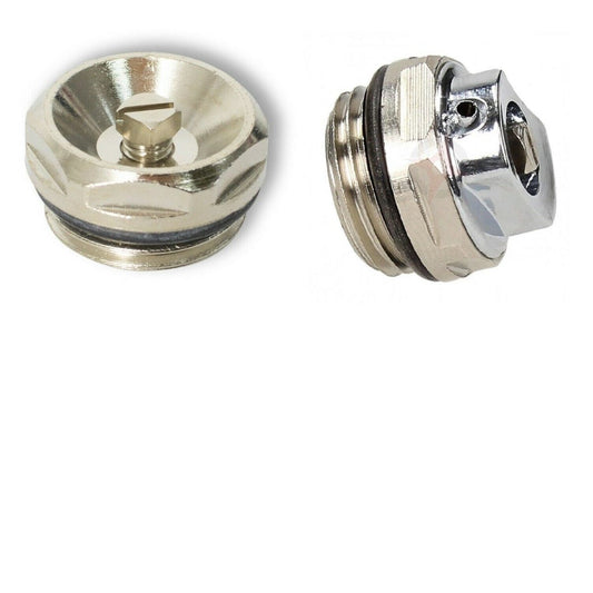 Radiator 15mm Air Vent Bleed Plug Valve 1/2" Chrome 2 PCS