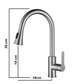 Stainless Steel Kitchen Faucet 360 Flexible Pull Out Hose Dual Spray Chrome Tap Mixer Model KPY-30210