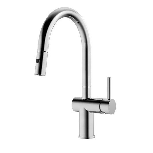 Stainless Steel Kitchen Faucet 360 Flexible Pull Out Hose Dual Spray Chrome Tap Mixer Model KPY-30181