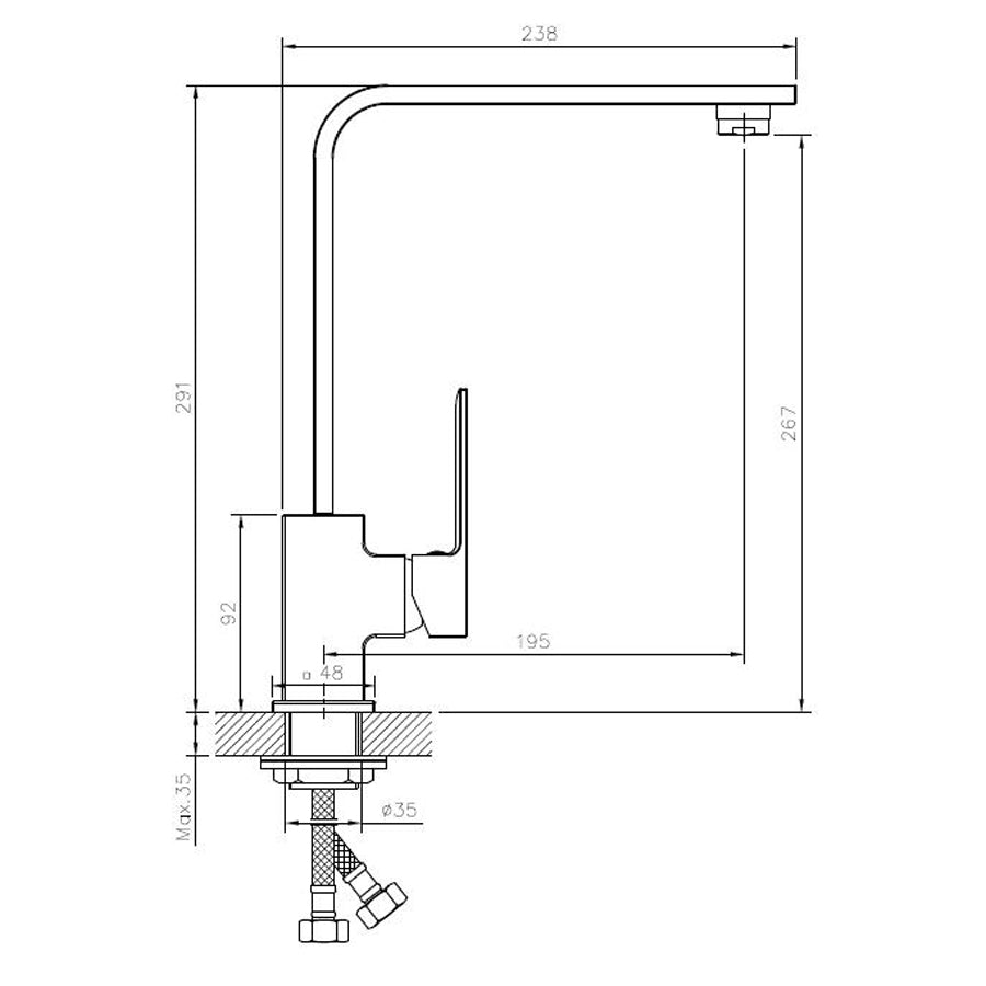 Elegant Black Brass Bathroom Tap With a Swivel Head 360 KPY-7248-M7348