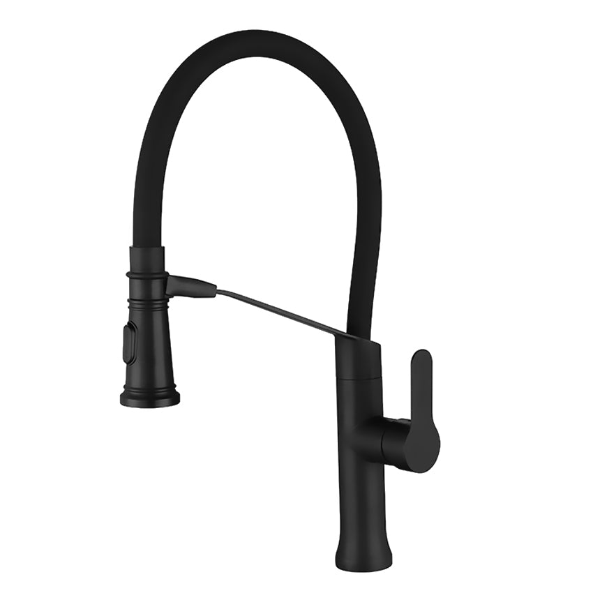 Stainless Steel Kitchen Faucet 360 Flexible Bendable Swivel Dual Spray Black Tap Mixer Model KPY-3155