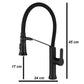 Stainless Steel Kitchen Faucet 360 Flexible Bendable Swivel Dual Spray Black Tap Mixer Model KPY-3155