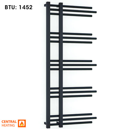 Matt Black Heated Towel Rail Radiator 500mm x 1200mm Straight Sydney Designer