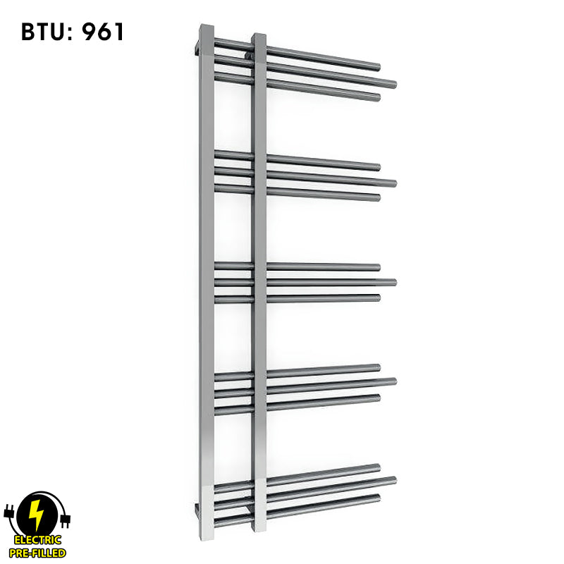 Chrome Electric Heated Towel Rail Radiator 500mm x 1200mm Straight Sydney Designer