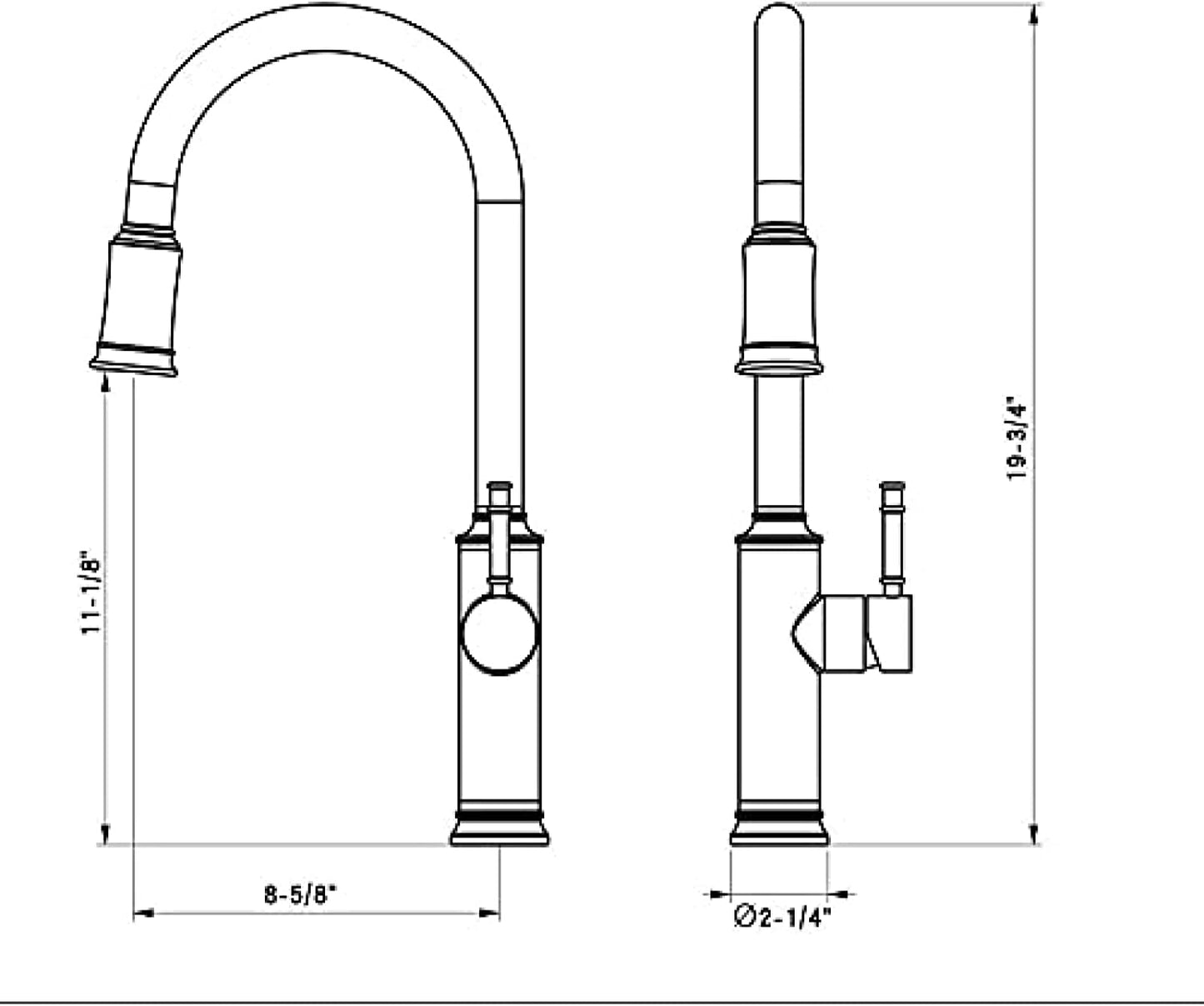 Stainless Steel Kitchen Faucet 360 Flexible Pull Out Hose Dual Spray Chrome Tap Mixer Model KPY-30216