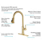 Stainless Steel Kitchen Faucet 360 Flexible Pull Out Hose Dual Spray Gold Tap Mixer Model KPY-30215