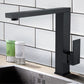 Elegant Geometric Black Brass Bathroom Tap 360 Swivel KPY-3003MB