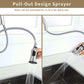 Stainless Steel Kitchen Faucet 360 Flexible Pull Out Hose Dual Spray Chrome Tap Mixer Model KPY-30216