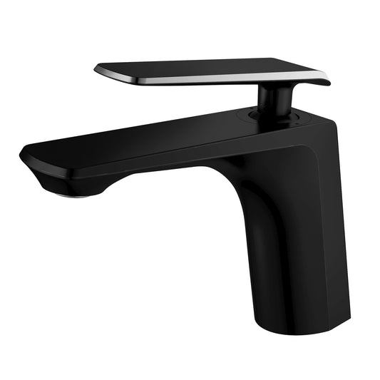 Elegant Black Brass Bathroom Tap With a Silver Detail KPY-1248548BC