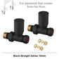 Standard Straight Radiator Valves - Matt Black 10mm Pair