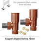 Angled Copper Radiator Valves 10mm Pair