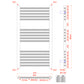 Matt Black Heated Towel Rail Radiator 300mm x 900mm Straight