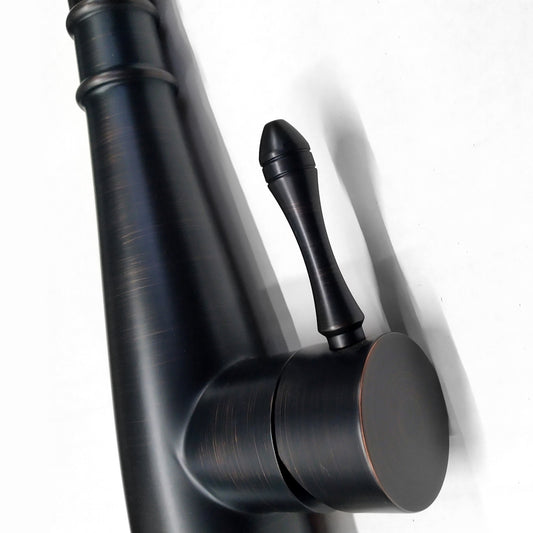 Stainless Steel Kitchen Faucet 360 Flexible Pull Out Hose Dual Spray Black Tap Mixer Model KPY-30221