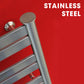 560 x 480mm High Stainless Steel Heated Towel Rail Radiator Ladder Flat Bathroom