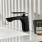 Elegant Black Brass Bathroom Tap With a Silver Detail KPY-1248548BC